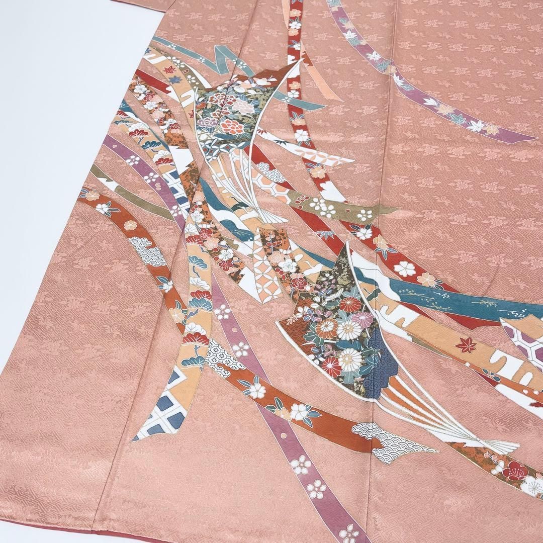 着物と帯 時流】H24666◇正絹 訪問着◇刺繍 大きいサイズ 美品