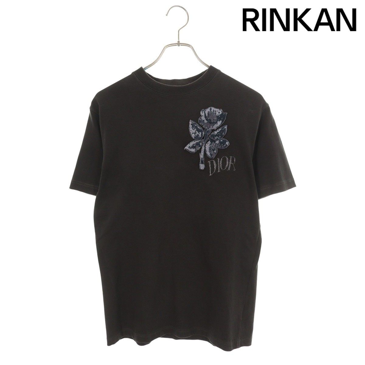 ディオール 943J605D0554 フラワーワッペンロゴ刺繍Tシャツ メンズ XXS 