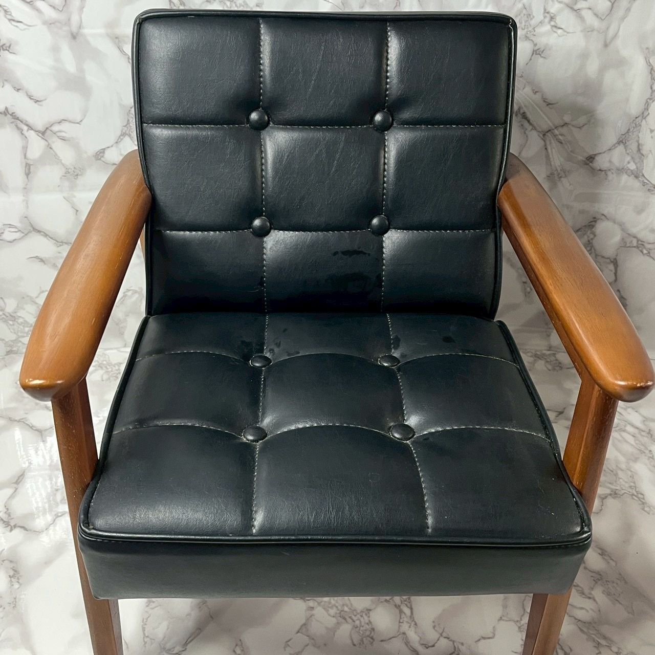 カリモク60 karimoku Kチェア 1人掛け ブラック レザー 木製フレーム