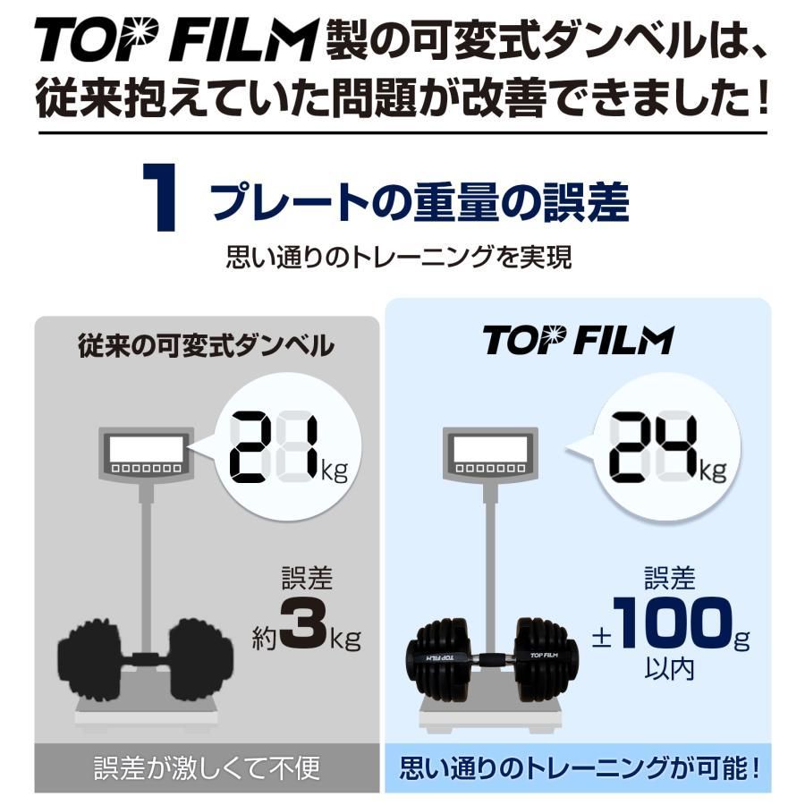 2662 可変式 アジャスタブル ダンベル 24kg 単品 1秒で重量変化 15段階