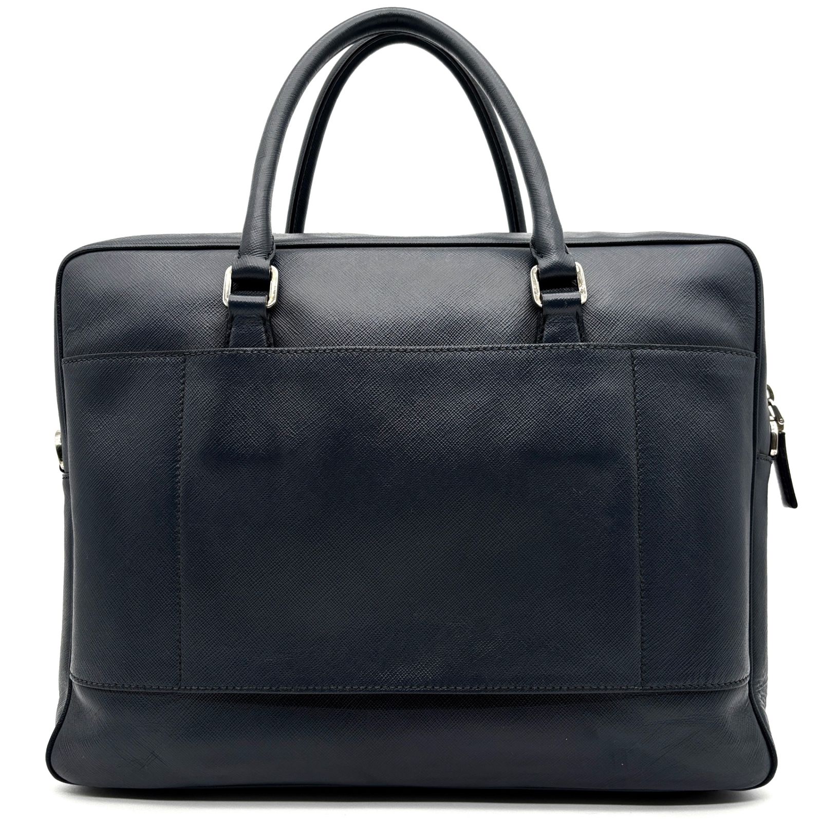 美品 PRADA プラダ ブリーフケース ビジネスバッグ 三角ロゴ プレート