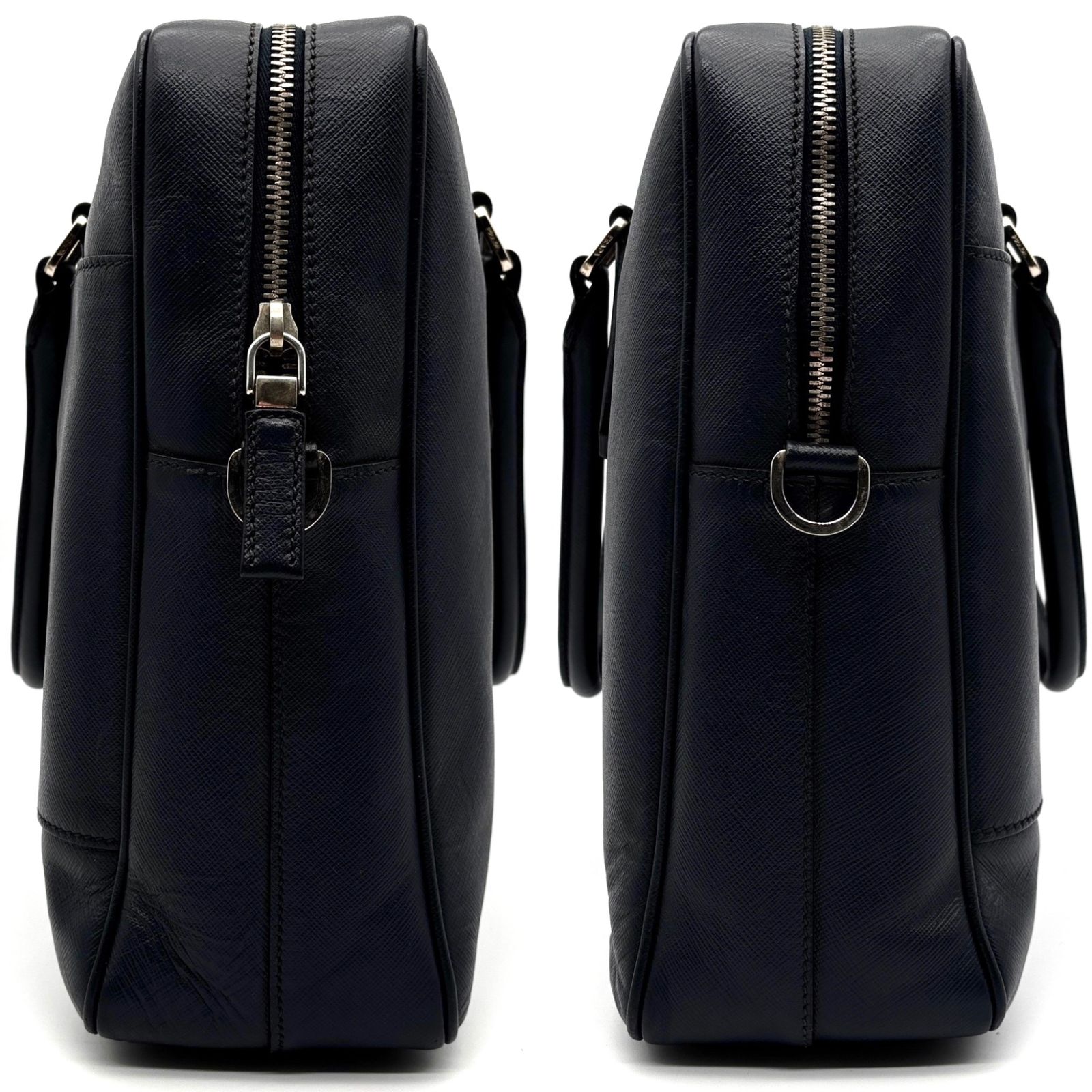 美品 PRADA プラダ ブリーフケース ビジネスバッグ 三角ロゴ プレート