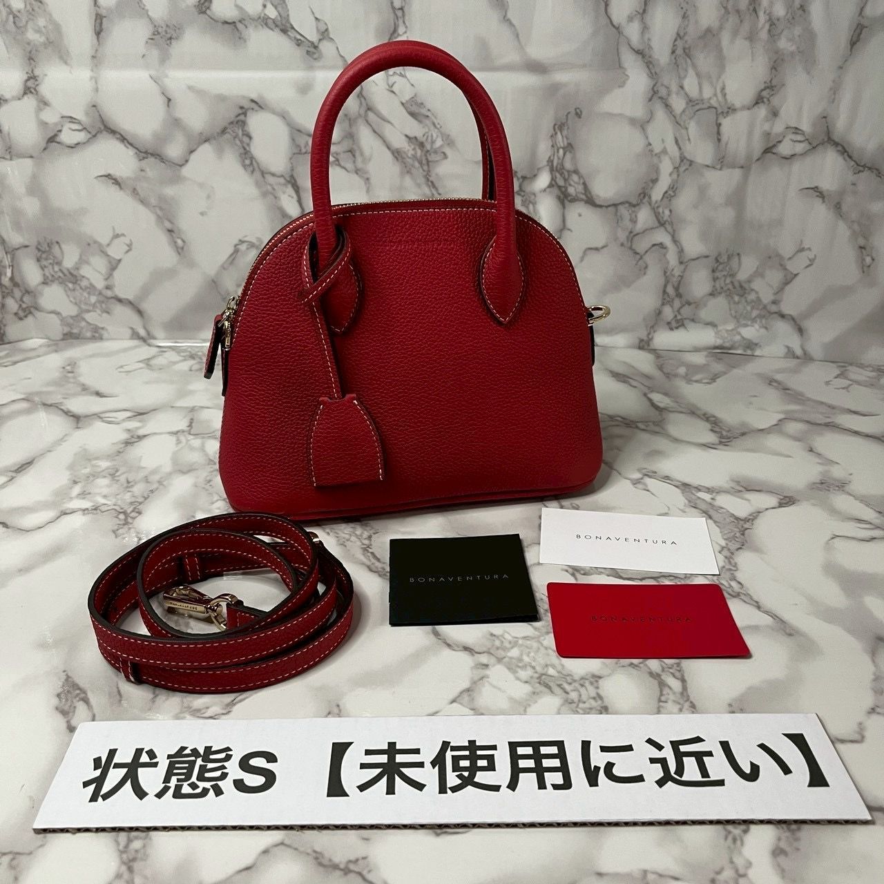 極美品】ボナベンチュラ BONAVENTURA エマ ミニ レザー ハンドバッグ