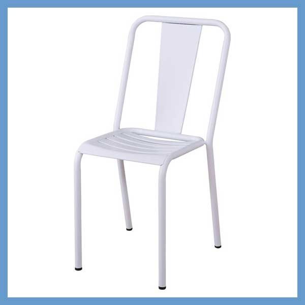 4脚セット）スチール製のスタッキングチェア「W43×D43.5×H86×SH44cm