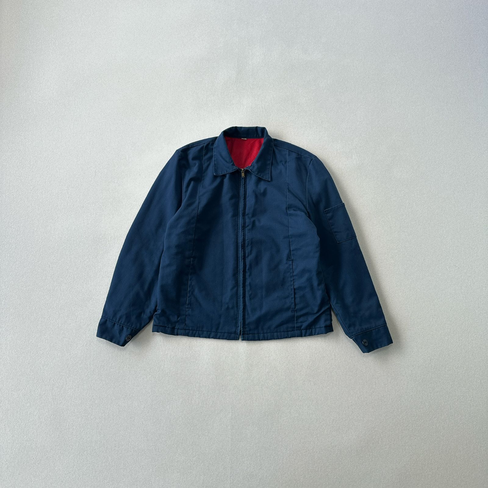 希少70s USA製】レドキャップ ワークジャケット M 裏赤キルティング 