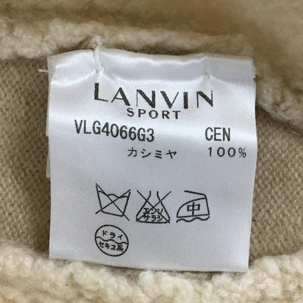 超美品】ランバンスポール セーター アイボリー×ベージュ カシミヤ100