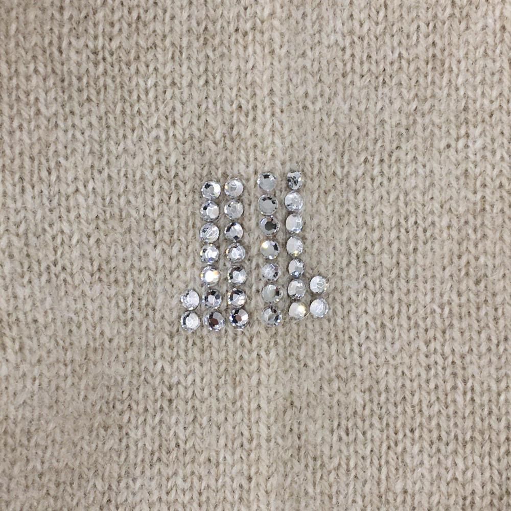 超美品】ランバンスポール セーター アイボリー×ベージュ カシミヤ100