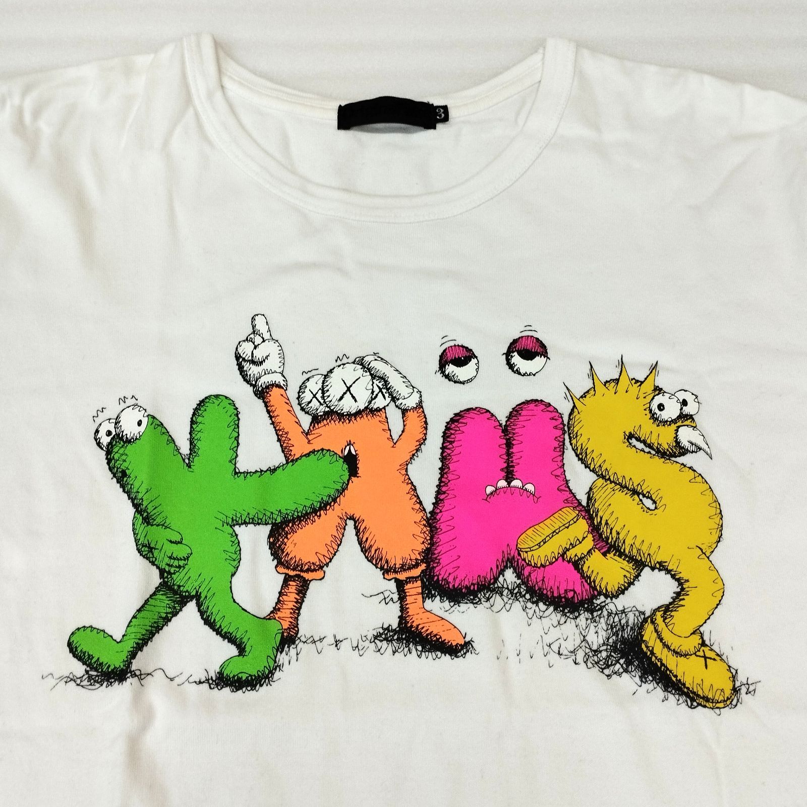 D8879】KAWS MEDICOM TOY original fake Tシャツ 3 白 オリジナル 