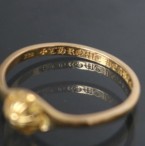 CHROME HEARTS 銀座店 クロムハーツ 22K クロスボール バブルガム リング メンズ  ゴールド 約15号 102115 CHROME HEARTS 銀座店 クロムハーツ 22K クロスボール バブルガム