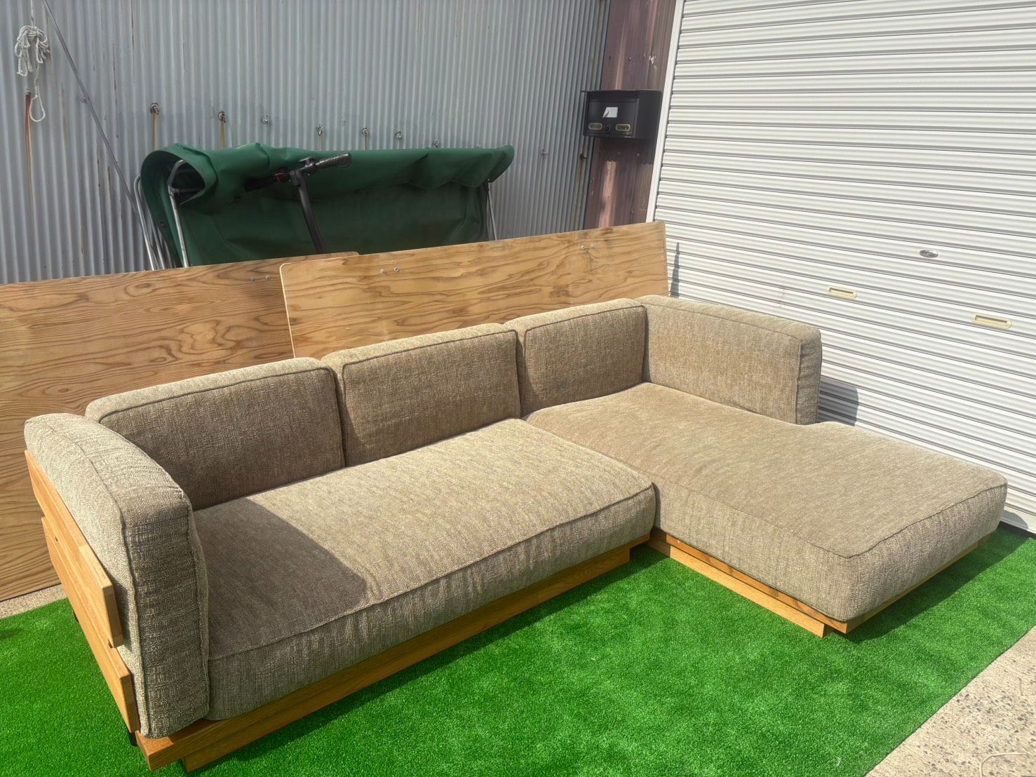 momonational 3人掛けL字ソファ