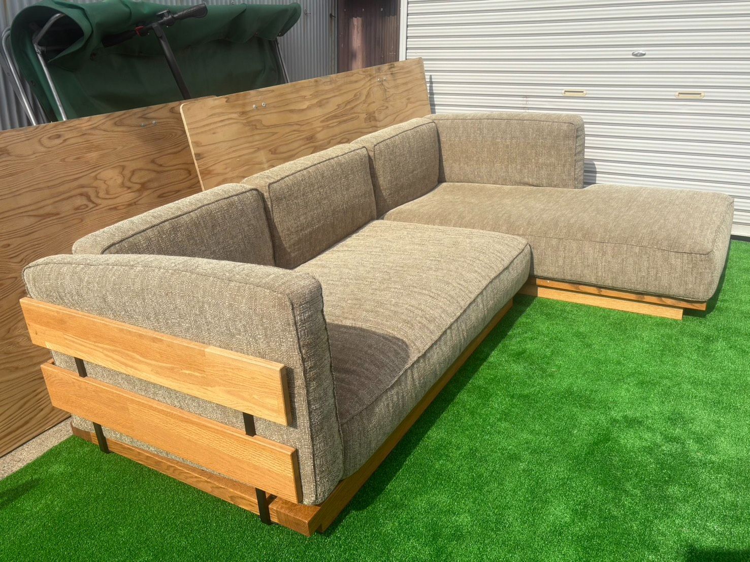 momonational 3人掛けL字ソファ