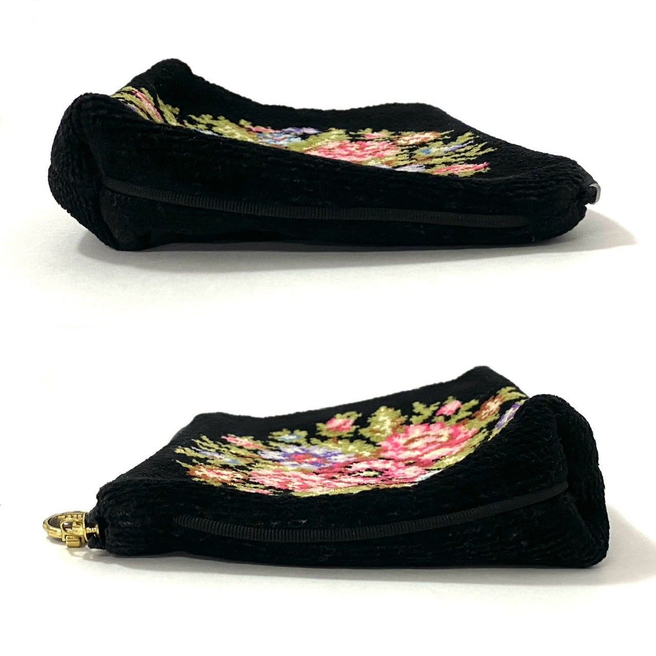 FEILER】ポーチ フラワー/花柄 ブラック/黒 シュニール織り 小物入れ