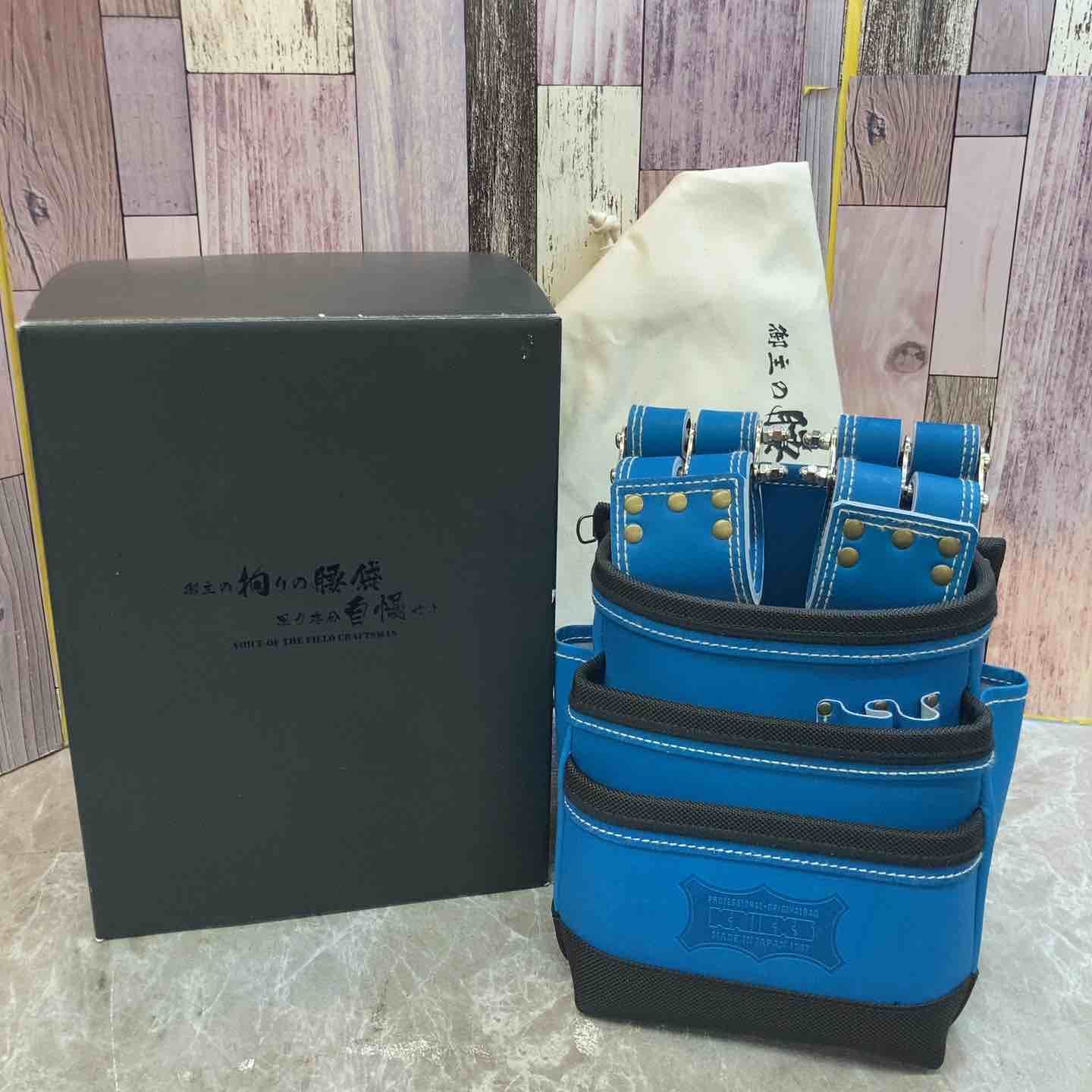 未使用品】KNICKS/ニックス 腰袋 3段 最高級硬式グローブ革 チェーン式