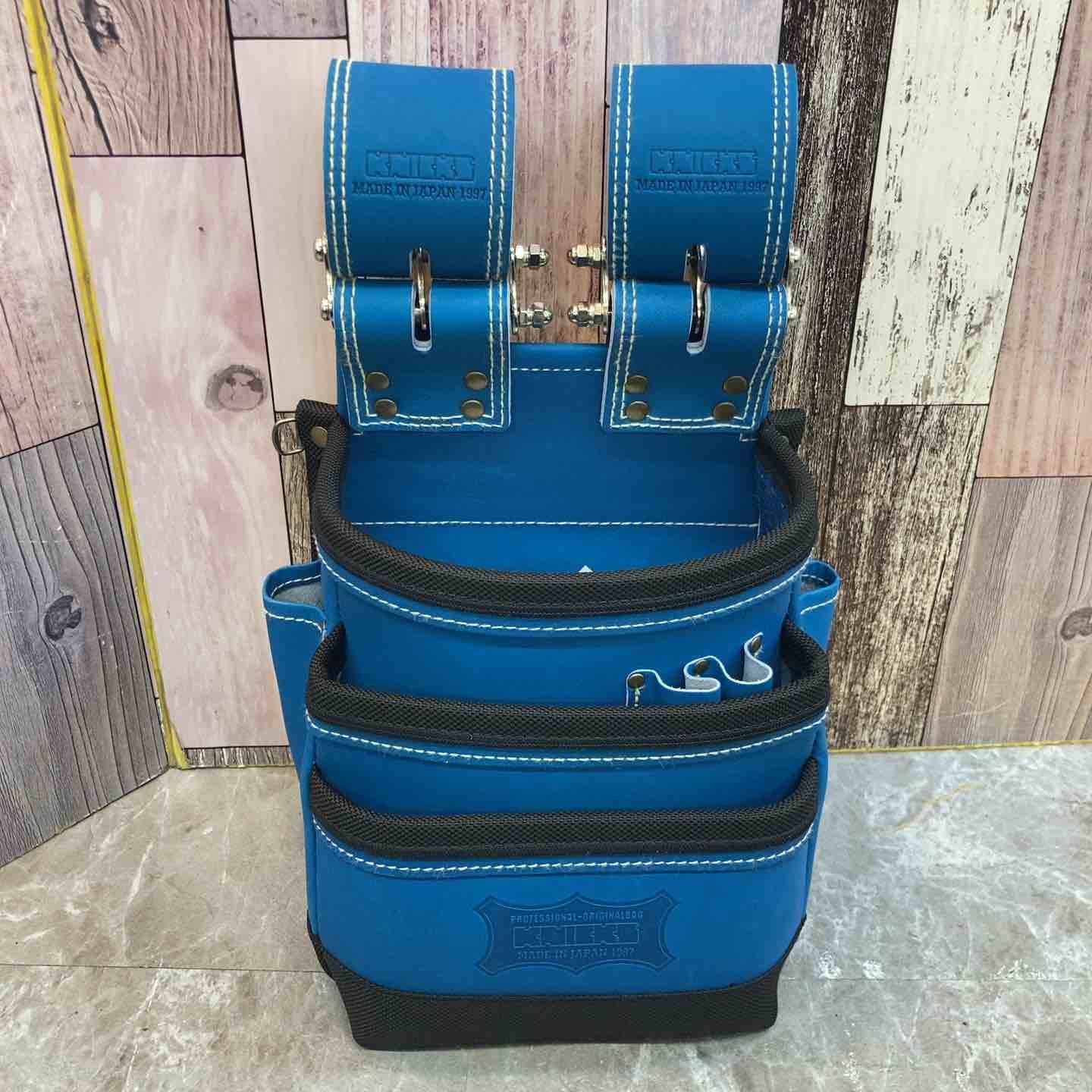 未使用品】KNICKS/ニックス 腰袋 3段 最高級硬式グローブ革 チェーン式