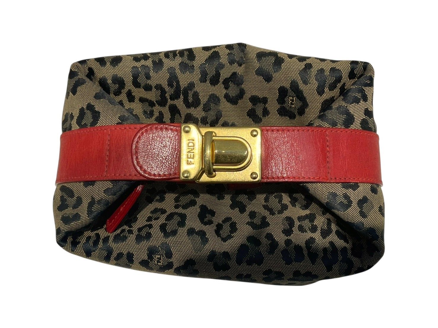 FENDI (フェンディ) ズッカ バニティ ポーチ 26360 レオパード柄