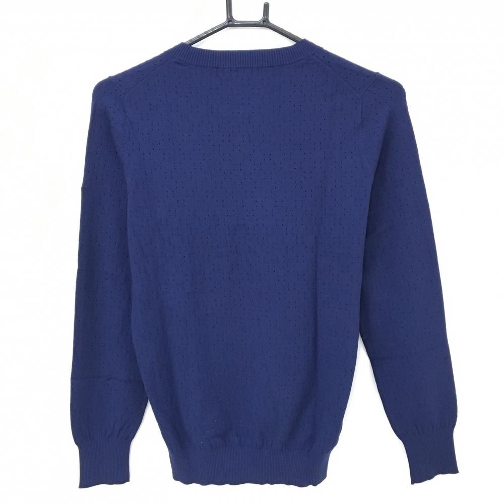 超美品】キャロウェイ セーター ネイビー パンチング風 透かし編み 袖