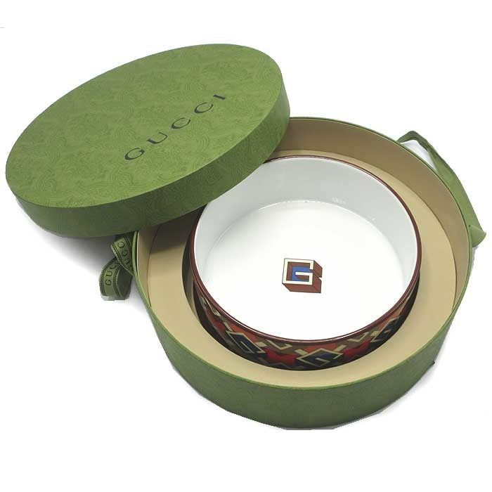 新品】グッチ ペット用 食器 GUCCI ジノリ ジオメトリックG プリント