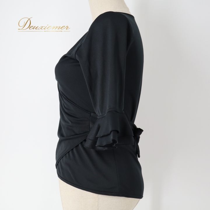 フラメンコ 衣装 トップス ブラウス ブラック系 エルモサ HERMOSA 黒