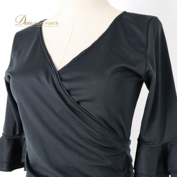 フラメンコ 衣装 トップス ブラウス ブラック系 エルモサ HERMOSA 黒