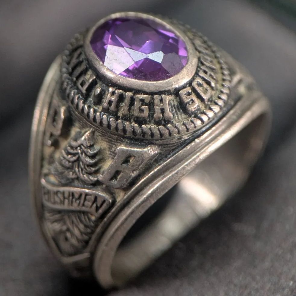 Dieges & Clust 1983年 カレッジリング 11.8号 シルバー925 アメジスト