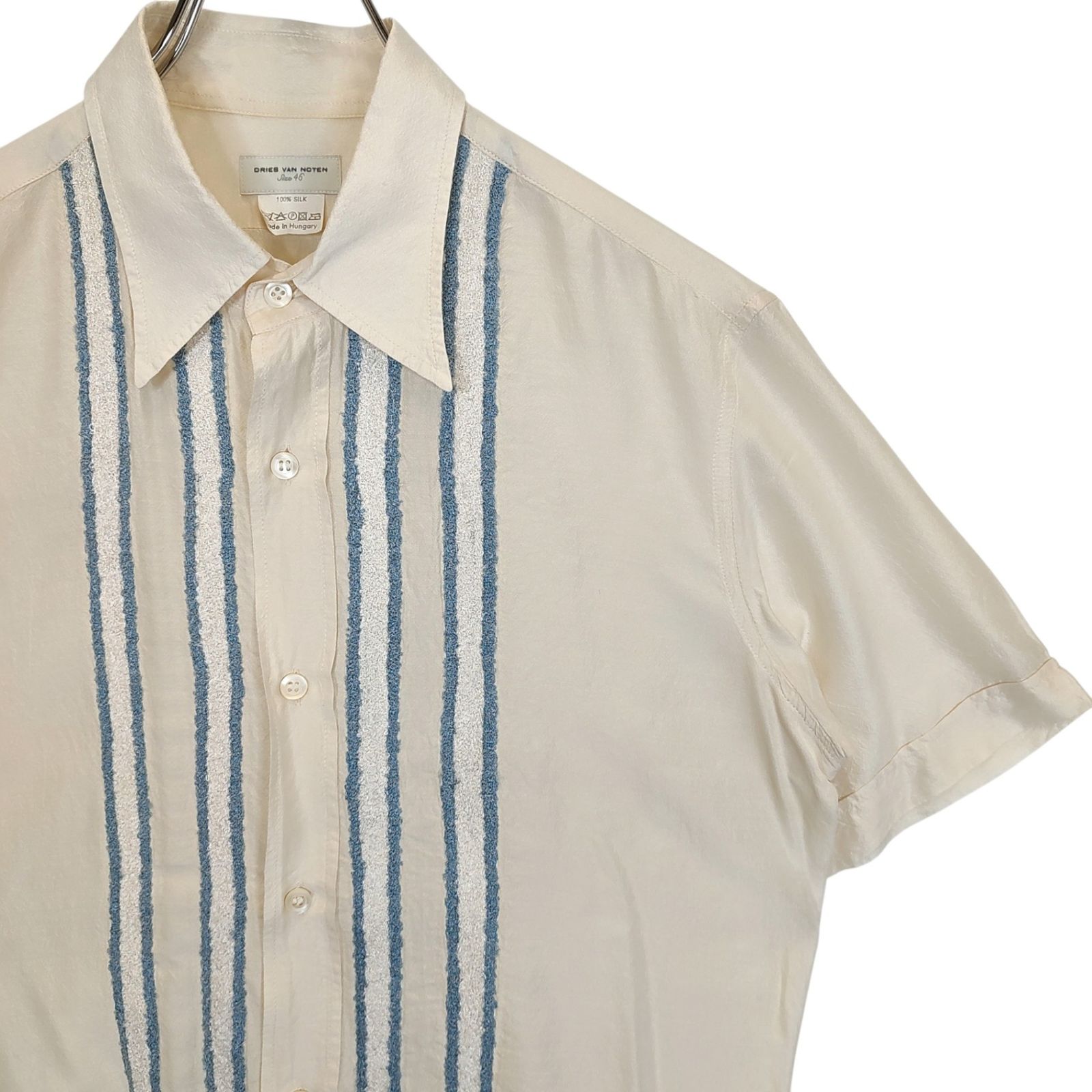 DRIES VAN NOTEN ドリスバンノッテン 半袖 シルク シャツ 46 ベージュ