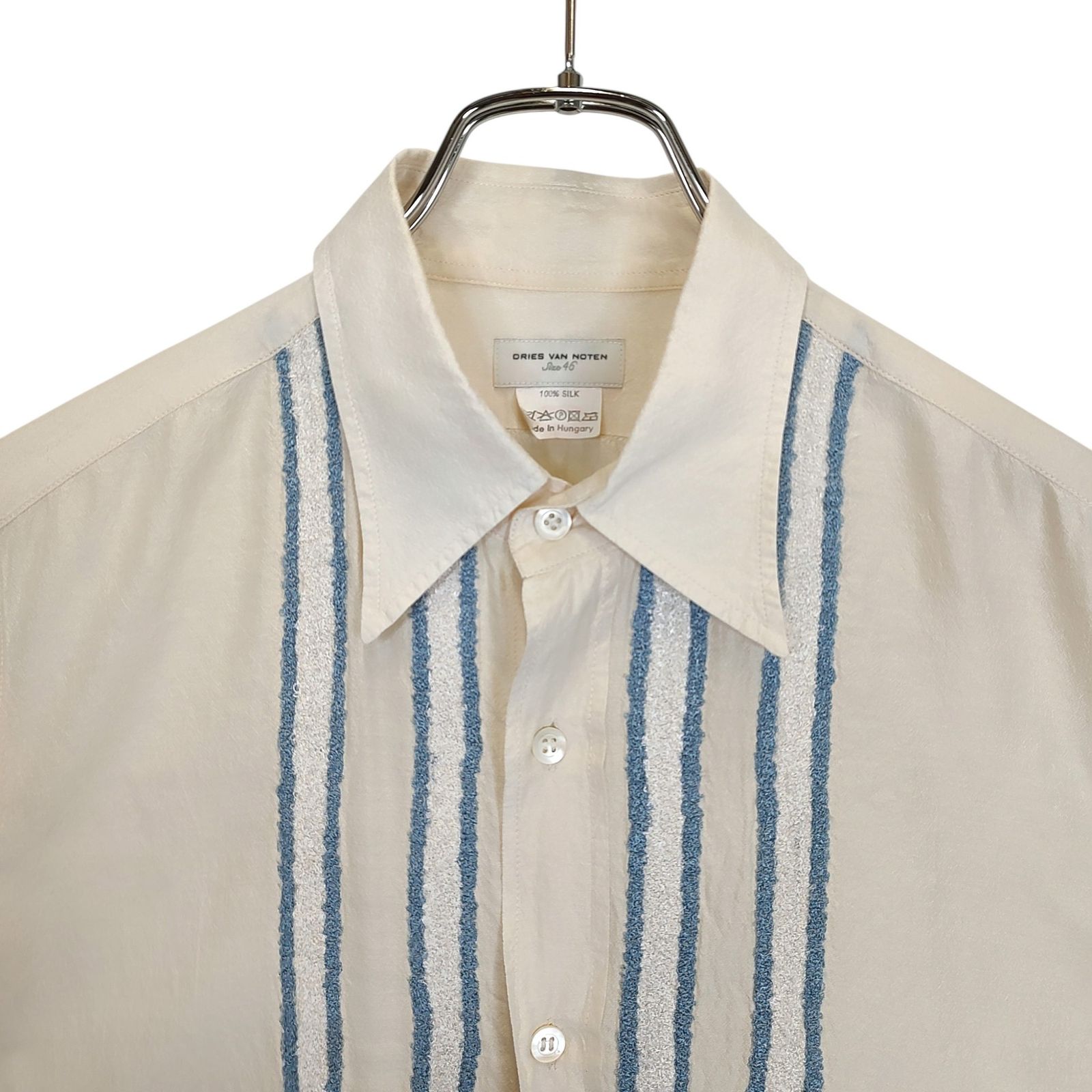 DRIES VAN NOTEN シルクシャツ 46 ドリスヴァンノッテン DRIES VAN NOTEN ドリスバンノッテン 半袖 シルク シャツ 46 ベージュ