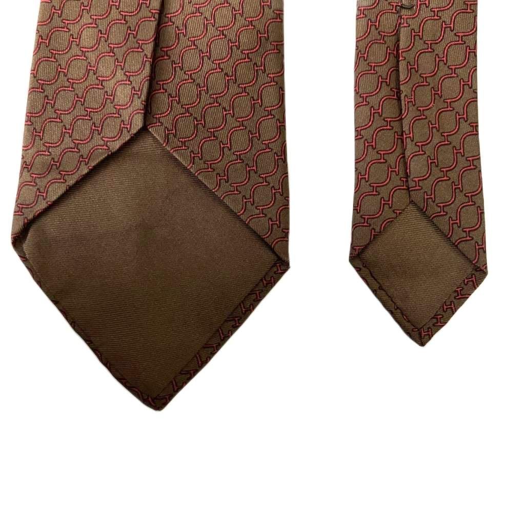 エルメス HERMES 総柄 ネクタイ シルク 745FA ブラウン ☆AA☆ - メルカリ