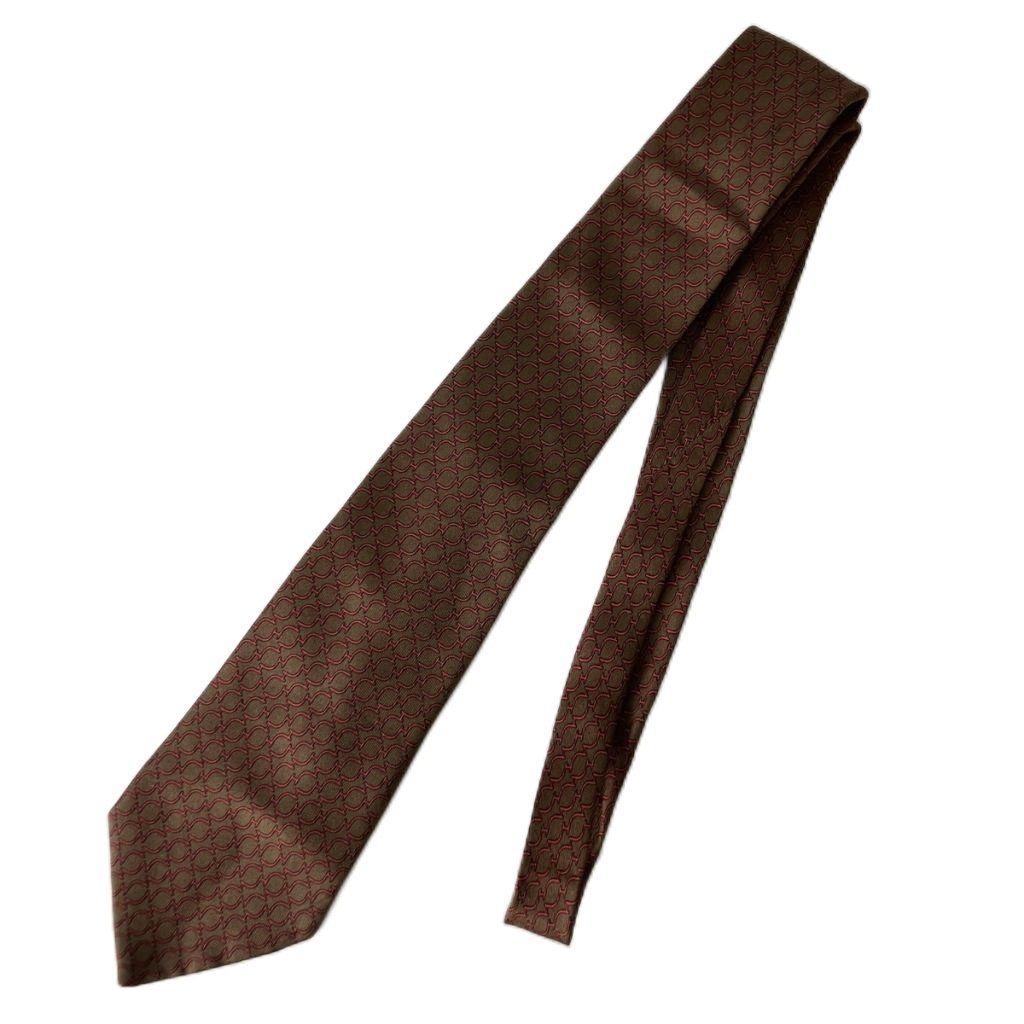 エルメス HERMES 総柄 ネクタイ シルク 745FA ブラウン ☆AA☆ - メルカリ