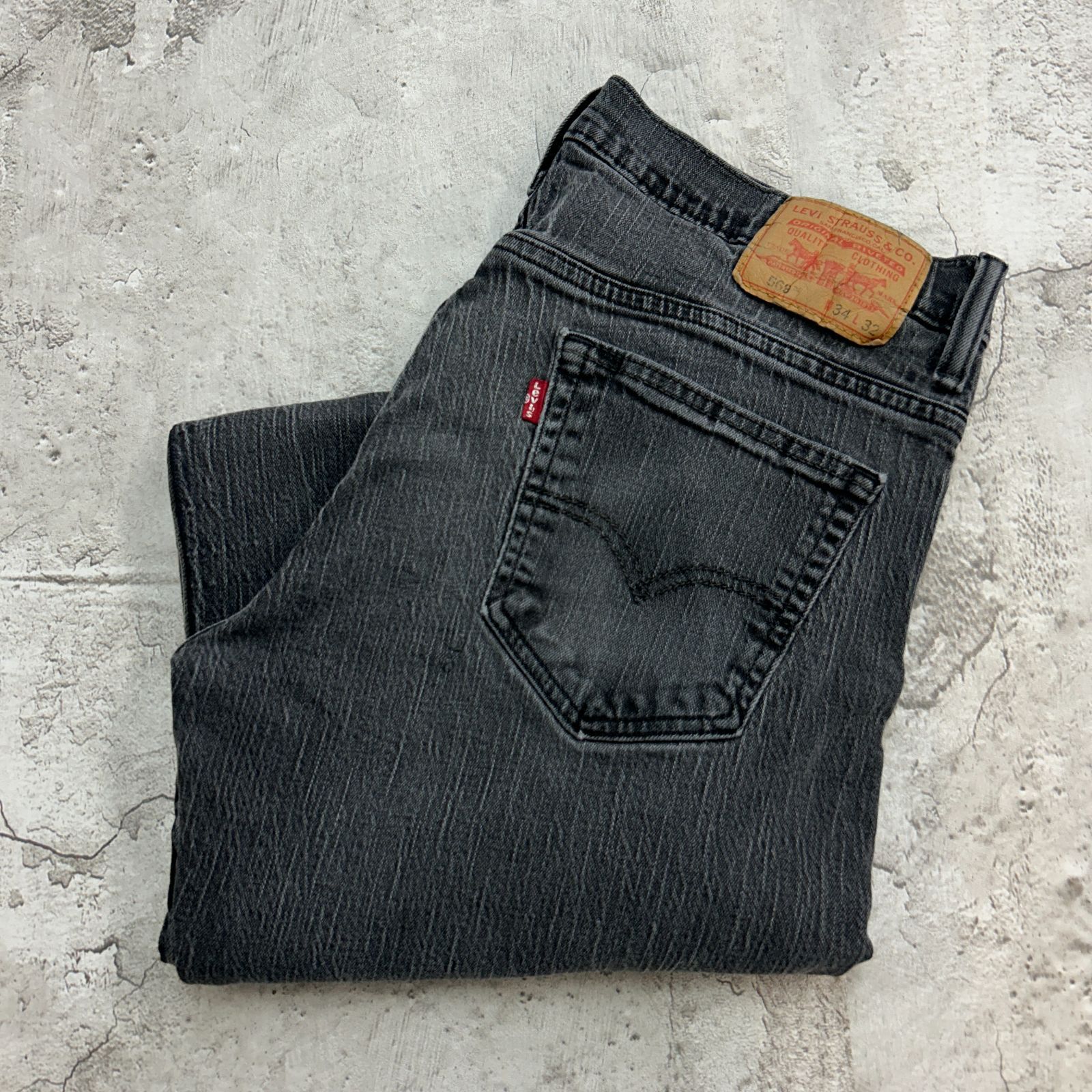 リーバイス569 Levis W36 ブラックデニムボトム 黒 古着 17603
