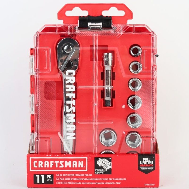 CRAFTSMAN 工具セット 11点 CMMT12027 ソケット 梨型ラチェット 3/8インチ Drive Metric Mechanics Tool Set クラフトマン R2602-069