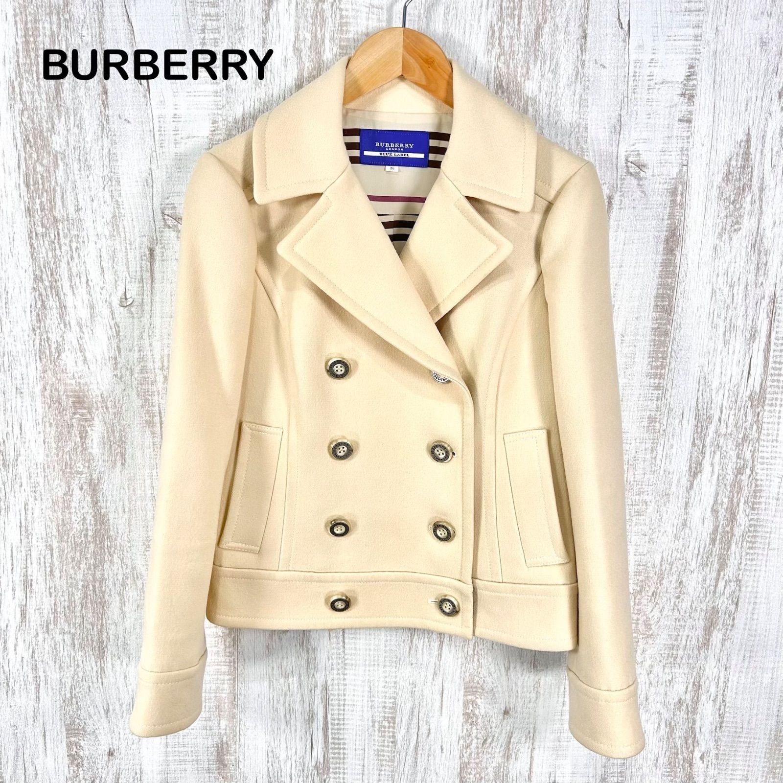 BURBERRY BLUE LABEL バーバリーブルーレーベル 裏地ボーダー ウール P