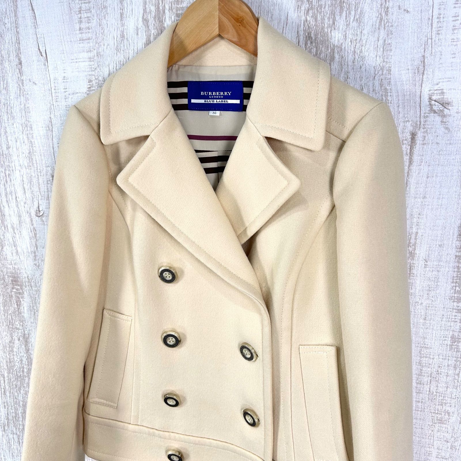 BURBERRY BLUE LABEL バーバリーブルーレーベル 裏地ボーダー ウール P