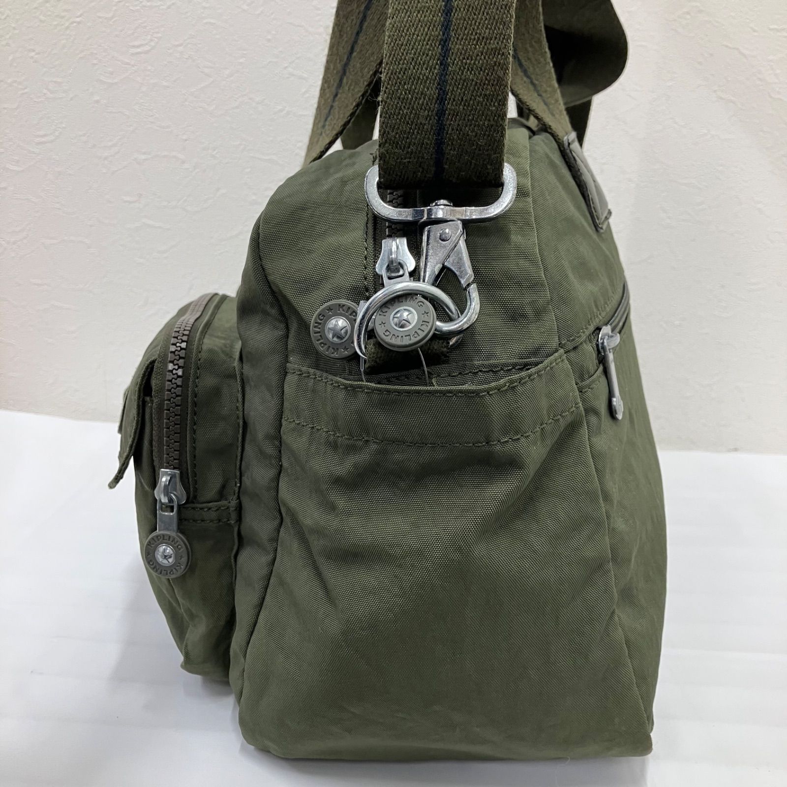 9223 Kipling キプリング ショルダーバッグ ハンドバッグ 2WAY カーキ 