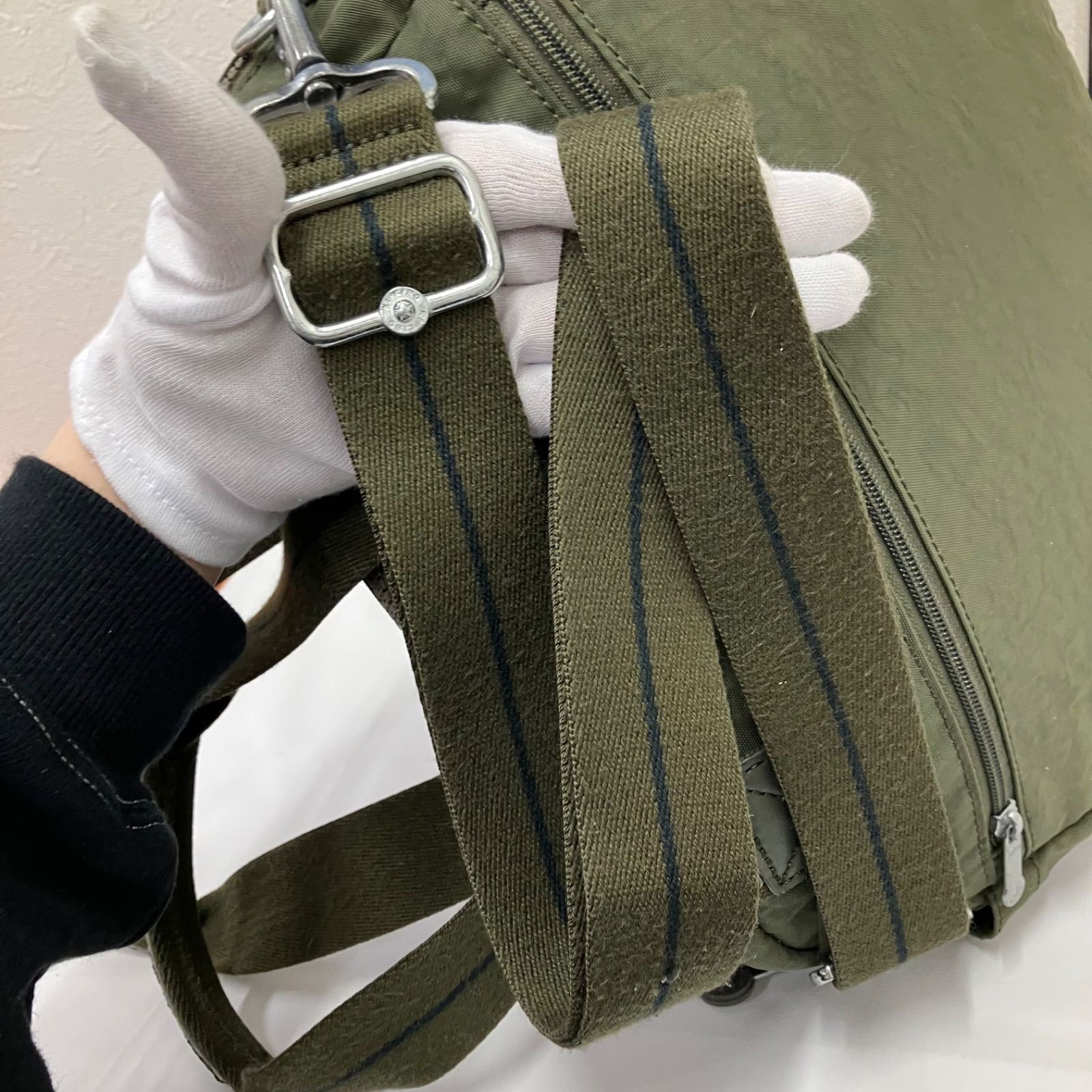 9223 Kipling キプリング ショルダーバッグ ハンドバッグ 2WAY カーキ 
