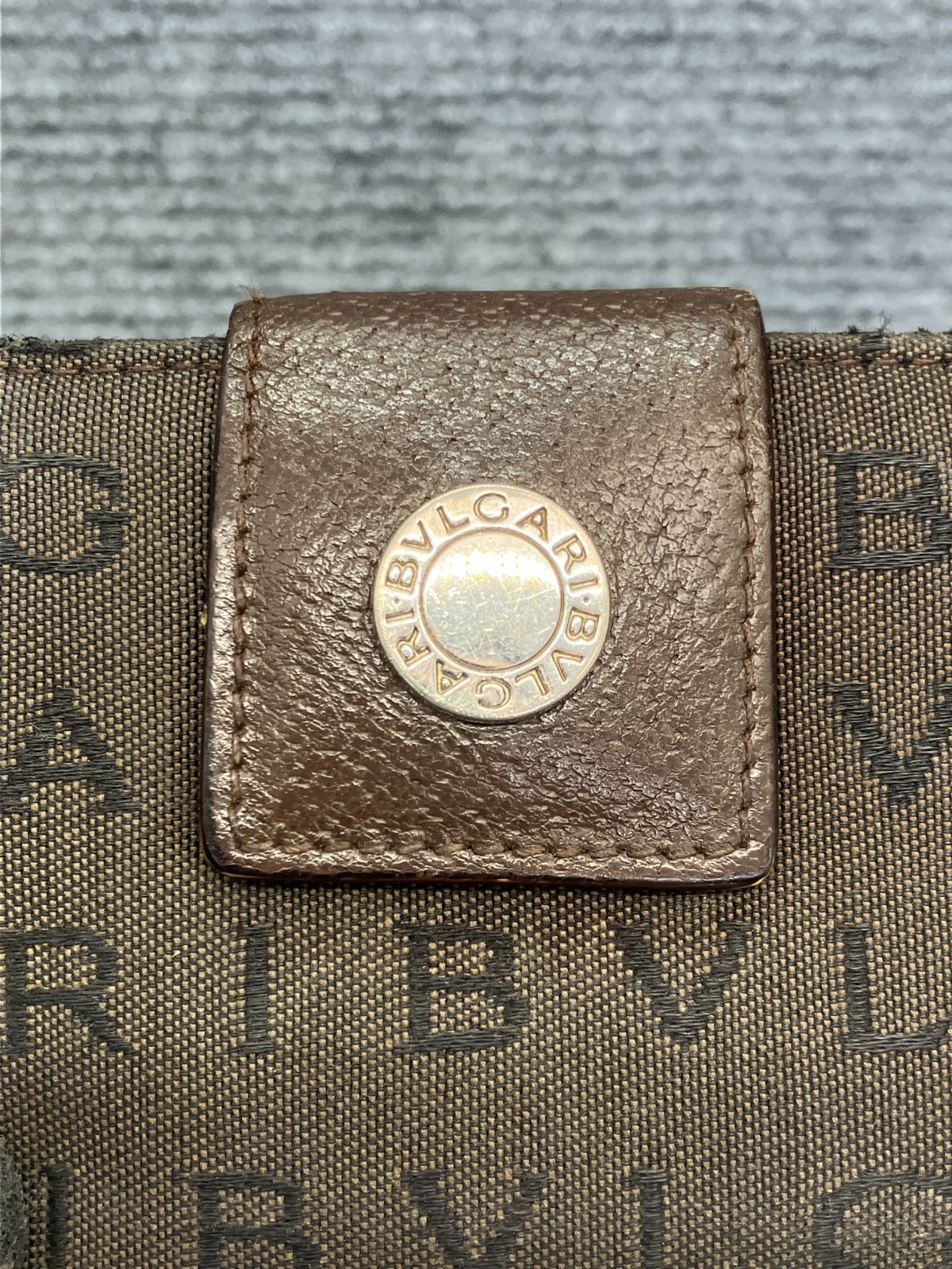 BVLGARI ブルガリ 二つ折り財布 ロゴマニア キャンバス×レザー 5029