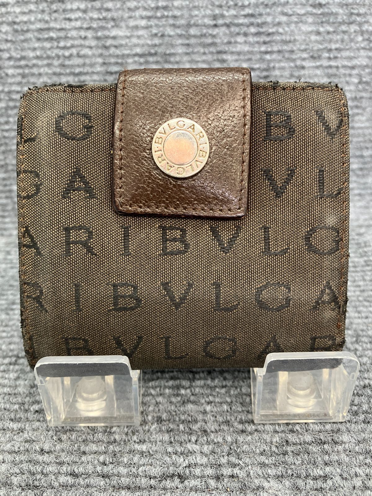 BVLGARI ブルガリ 二つ折り財布 ロゴマニア キャンバス×レザー 5029