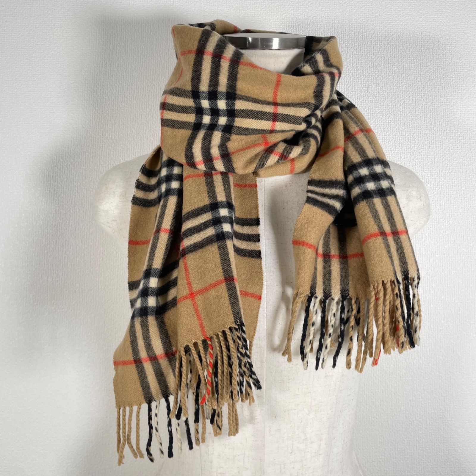 Burberry 100%カシミヤ ノバチェック チェックマフラー ベージュ Burberrys バーバリー カシミヤ100 マフラー ノバチェック ベージュ