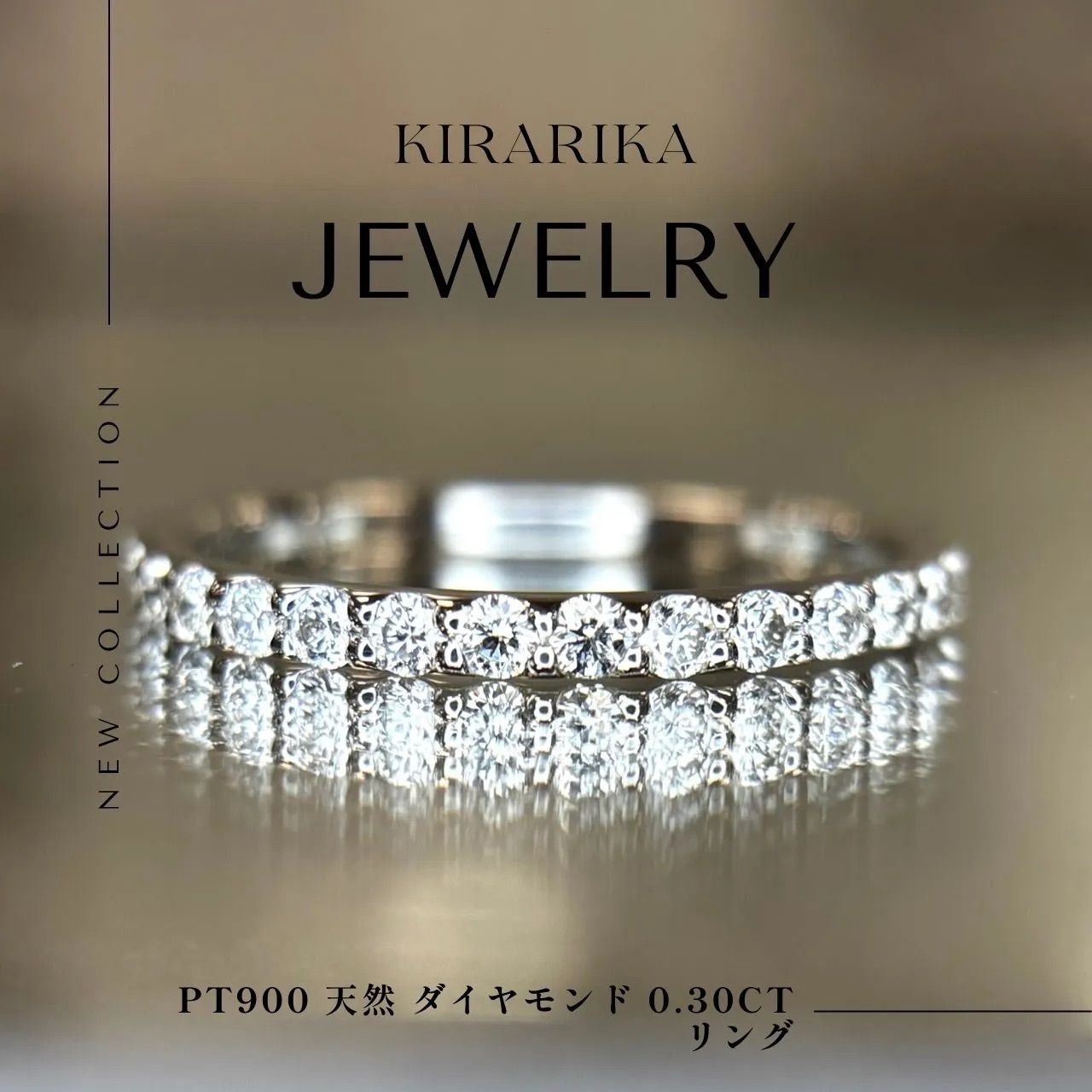 Pt900 天然 ダイヤモンド 0.30ct ハーフエタニティリング - メルカリ