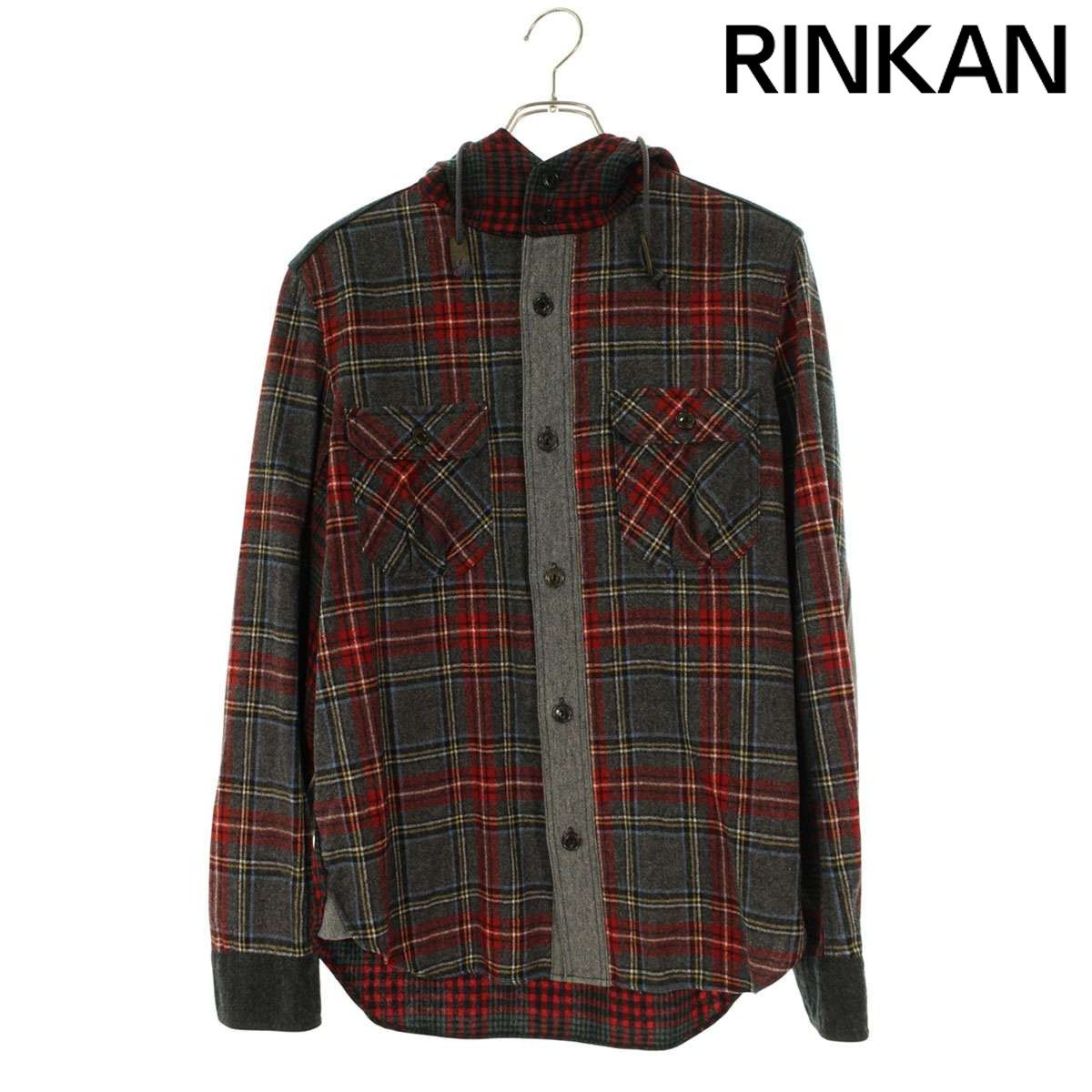 コムデギャルソンジュンヤワタナベマン ×ペンドルトン PENDLETON  11AW  WH-B905 AD2011エルボーパッチ付きチェックパーカー メンズ S