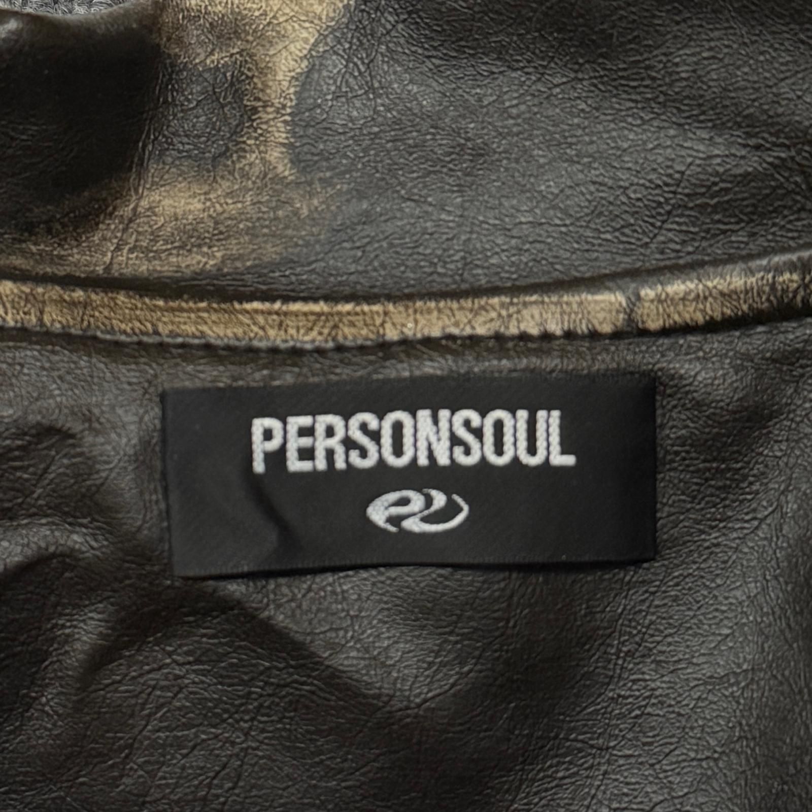参考上代50800円 personsoul ブラッシュ レザー ジャケット 革ジャン