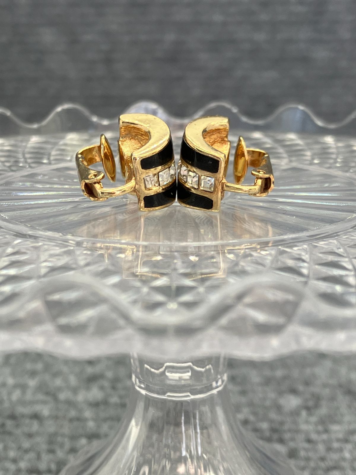 Christian Dior ディオール イヤリング ラインストーン ゴールド 76