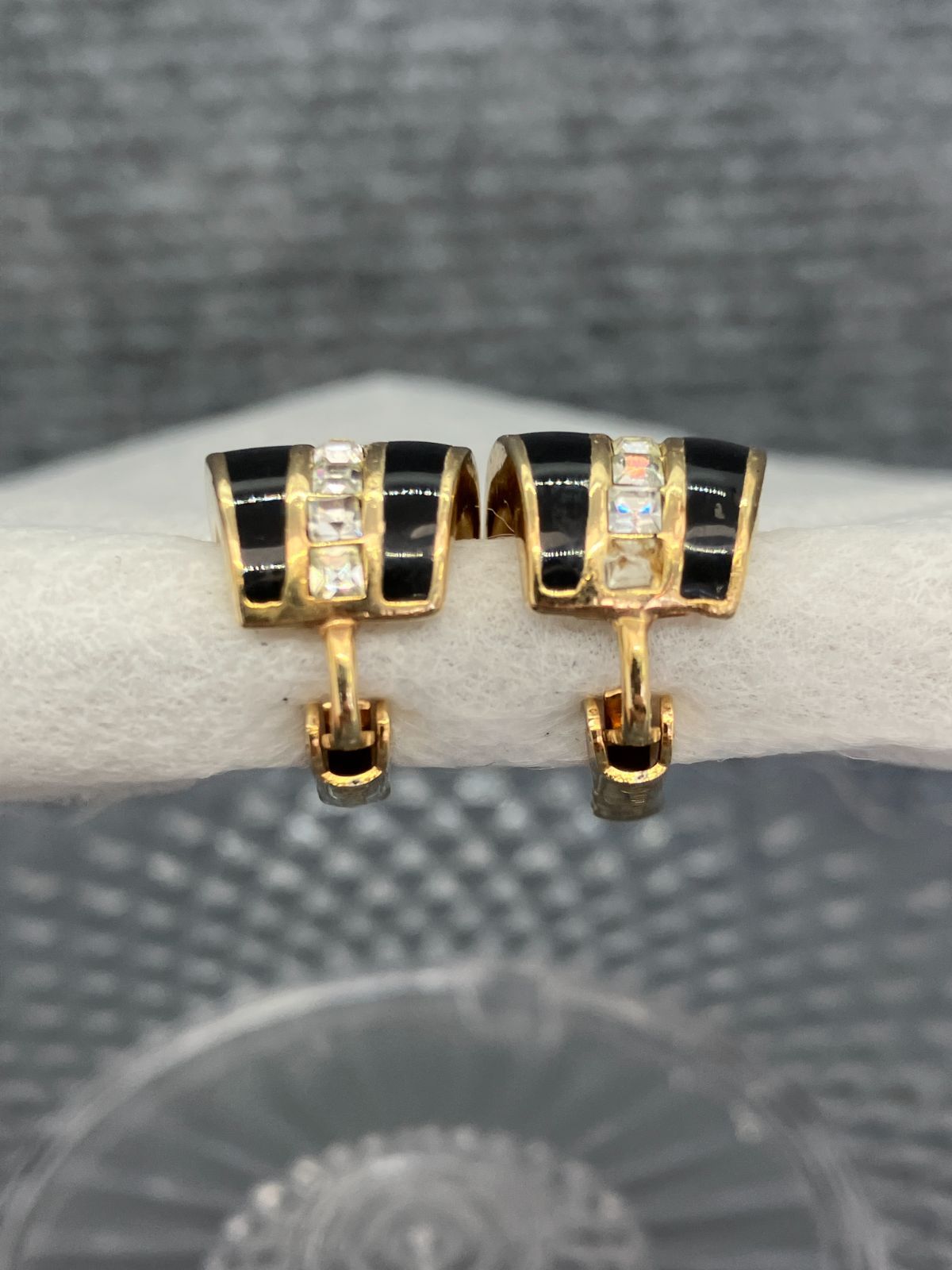 Christian Dior ディオール イヤリング ラインストーン ゴールド 76