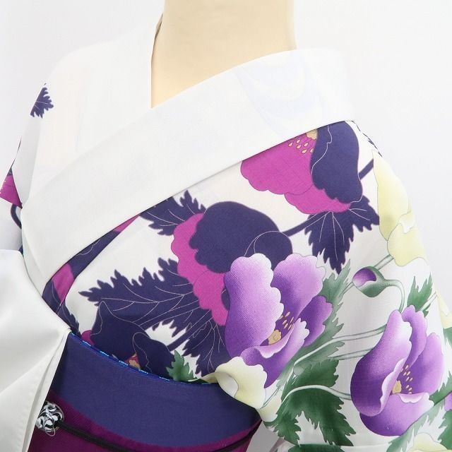 ❁tomihisa❁新品 撫松庵 片寄せポピー セオアルファ 洗える夏着物