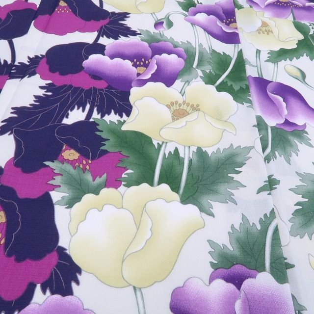 ❁tomihisa❁新品 撫松庵 片寄せポピー セオアルファ 洗える夏着物