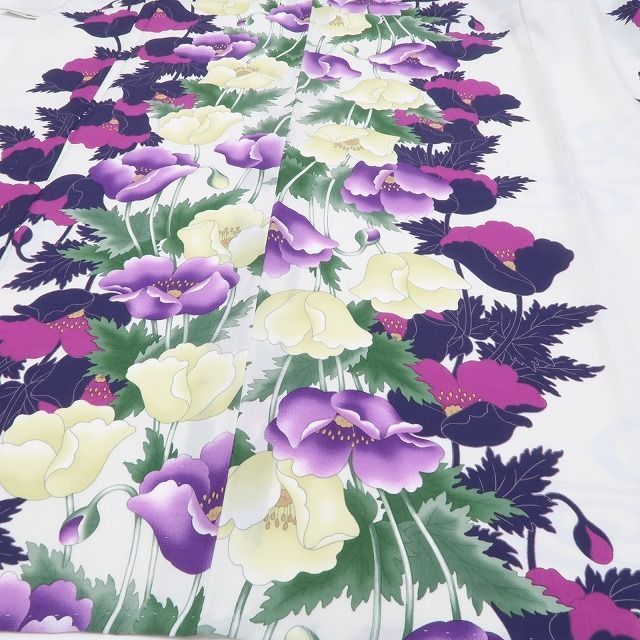 ❁tomihisa❁新品 撫松庵 片寄せポピー セオアルファ 洗える夏着物