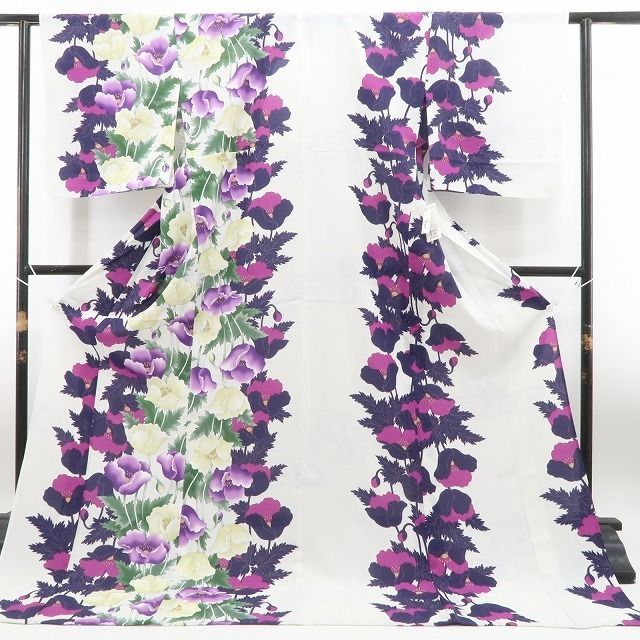 ❁tomihisa❁新品 撫松庵 片寄せポピー セオアルファ 洗える夏着物