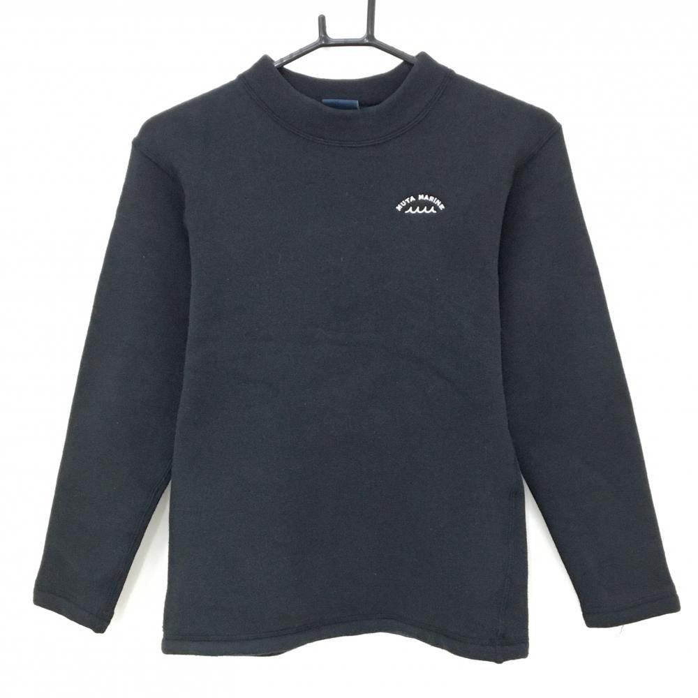 美品】ムータマリン 長袖ハイネックシャツ 黒 裏起毛 レディース 2(M