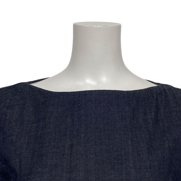 ○◇ グッチ GUCCI デニムワンピース ひざ丈 半袖 ボートネック 金具