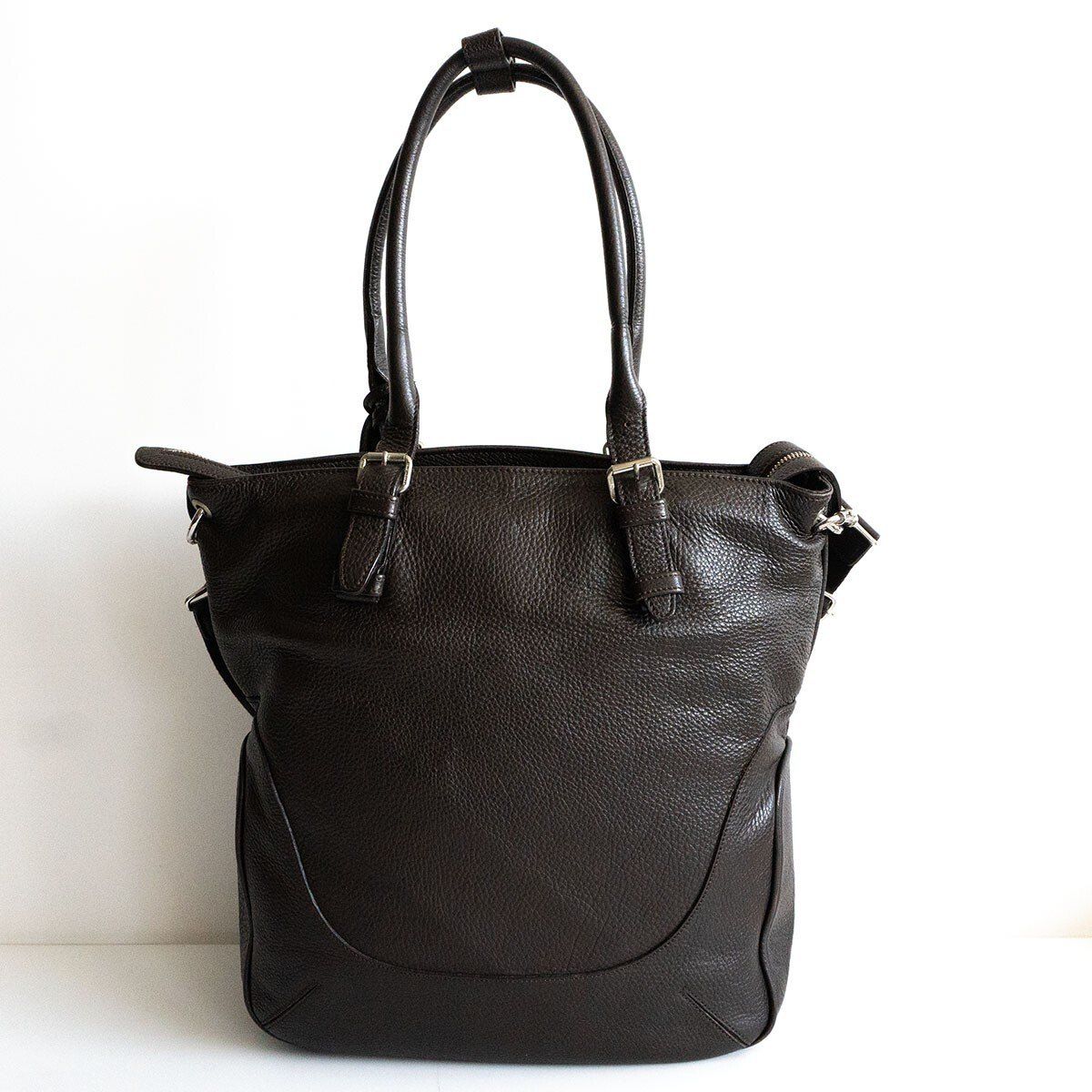 美品】PELLE MORBIDA【Maiden Voyage 縦型 2WAY トートバッグ】ダーク