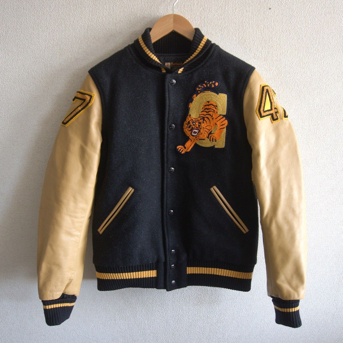 美品】JOE MCCOY【レザースリーブ スタジャン】 タイガー ジョー